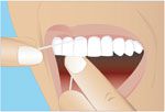 Zahnseide in der Benutzung